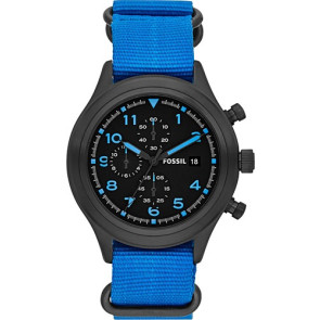 Bracelet de montre Fossil JR1452 Textile Bleu 20mm